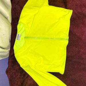 Neon yellow 2 piece bathing suit